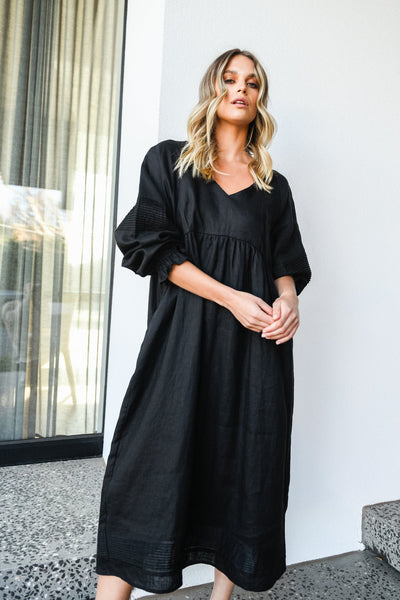 Aleah | FLORENCE MIDI KLEID - Schwarz