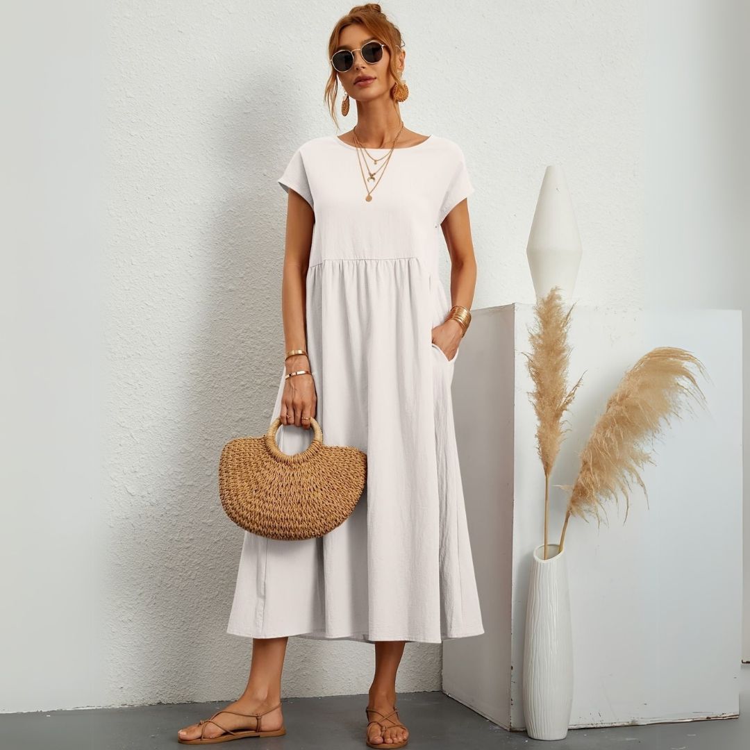 Colton | Damen Maxikleid mit Rundhals