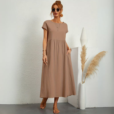 Kaliyah | Damen Maxikleid mit Rundhals