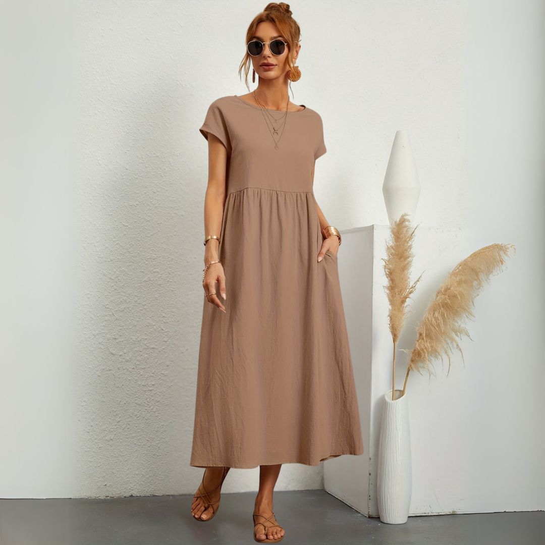 Colton | Damen Maxikleid mit Rundhals