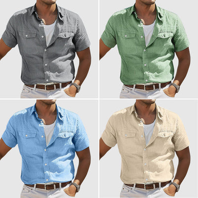 Lennard | Bequemes, stilvolles Leinenhemd im Sonnenuntergang