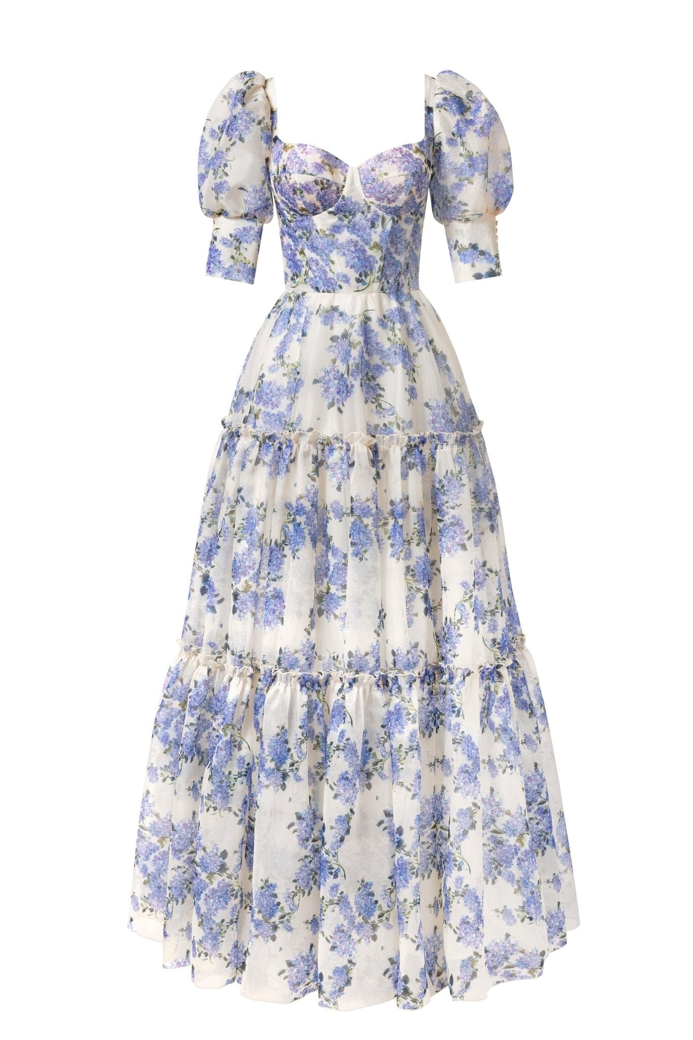 Elisa | Maxikleid Sommer mit Schulterfreiem Design und Blumendruck