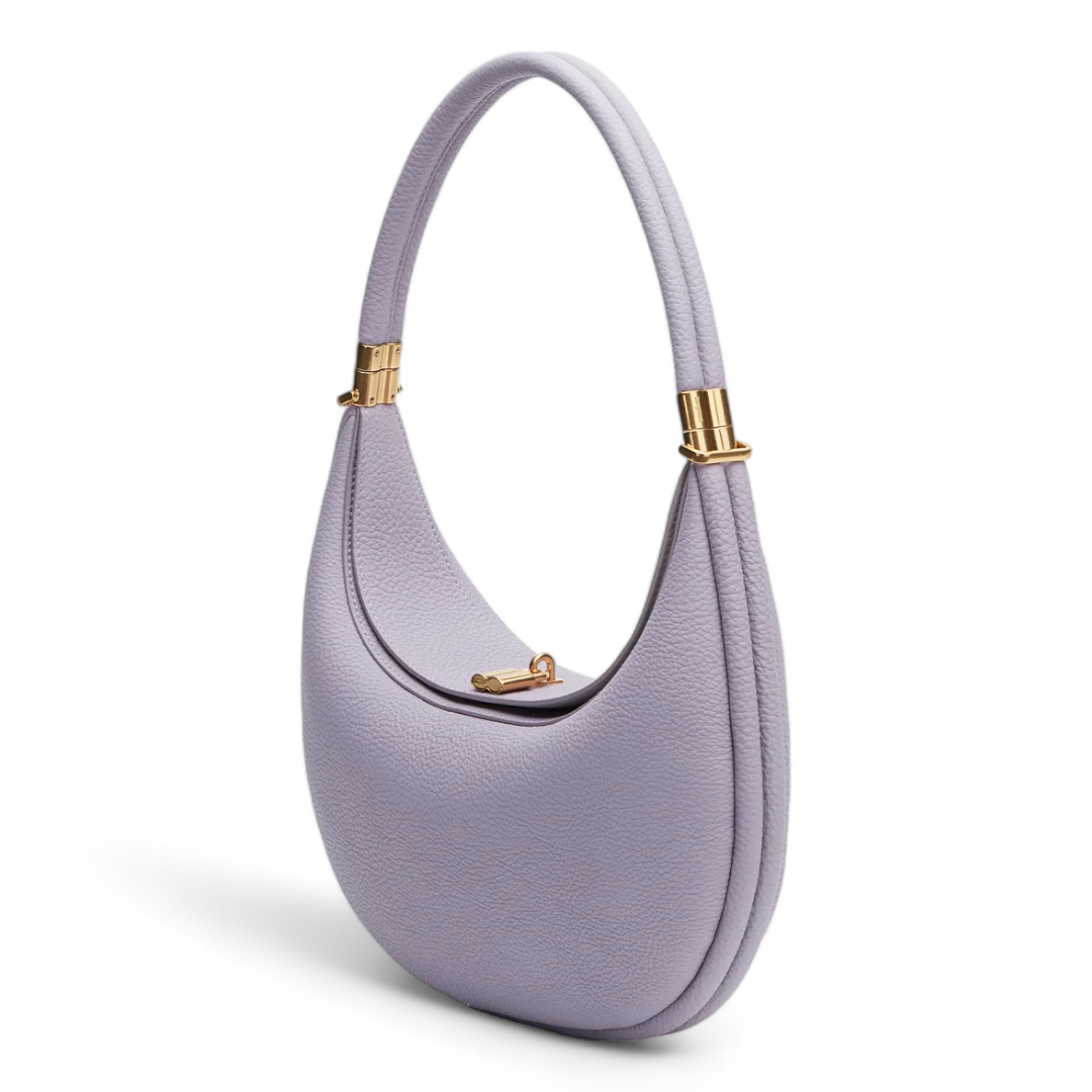 Emma | Ledertasche Damen aus Echtem Leder – Elegante Halbmondform in Onyx
