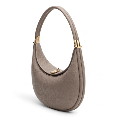 Emma | Ledertasche Damen aus Echtem Leder – Elegante Halbmondform in Onyx