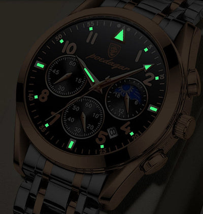 Elegante Herren Edelstahl-Armbanduhr