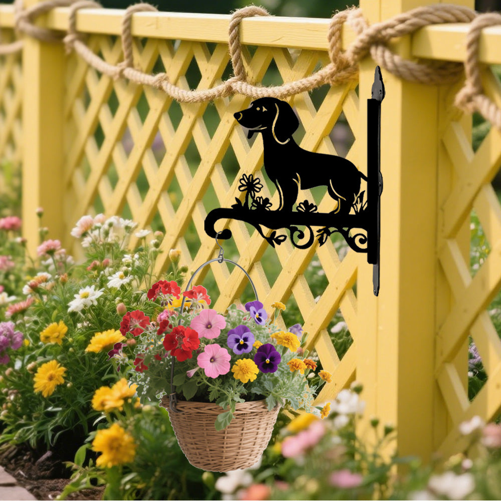 Dachshund Metall Pflanzenständer zum Hängen