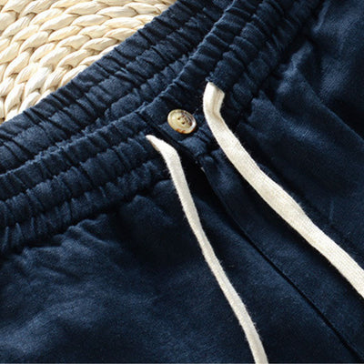 Elastische Leinen Herren Hose