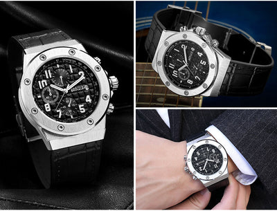 Elegante Herren Chronograph Armbanduhr