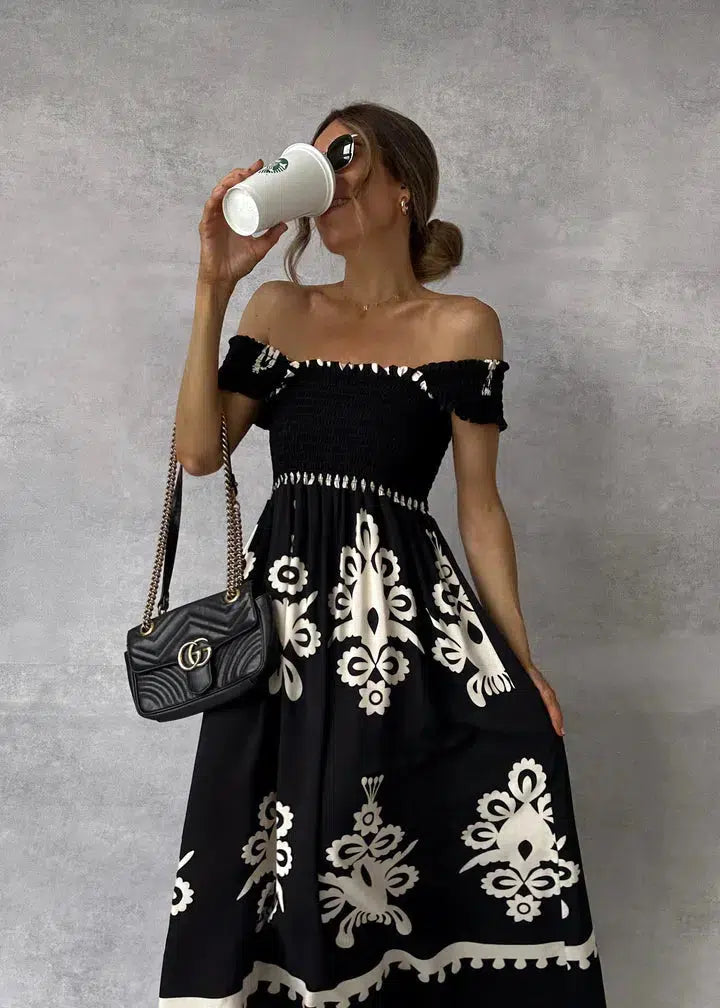 Emerald - Cooler Print Ärmelloses Maxikleid