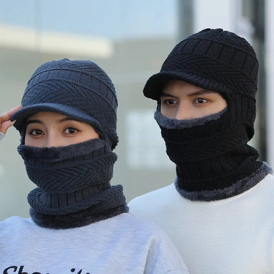 Avelena | Unisex Wollschal Balaclava Maske Mütze Strickmützen Hut
