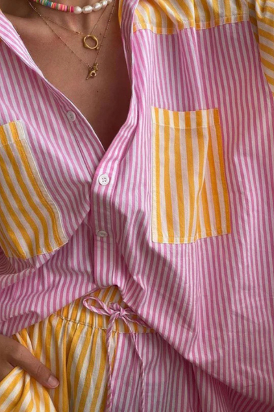 Mandy - Stilvolles Gestreiftes Outfit Set Damen