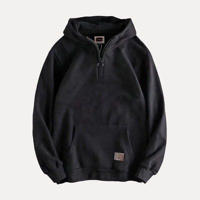 Minimalistisches Hoodie mit Halbzip und Tasche