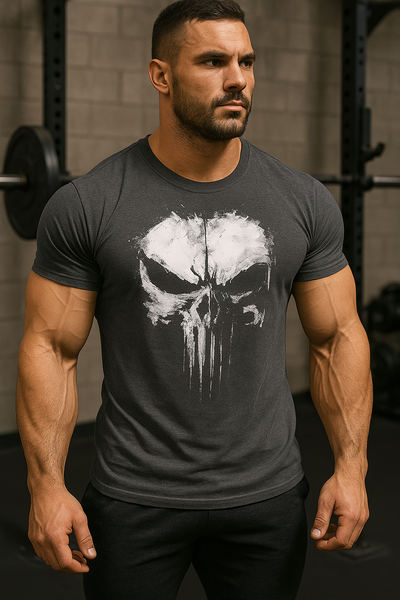 Cooles Herren T-Shirt mit Totenkopf Motiv