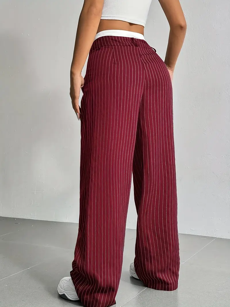 Gestreifte Damen Stoffhose