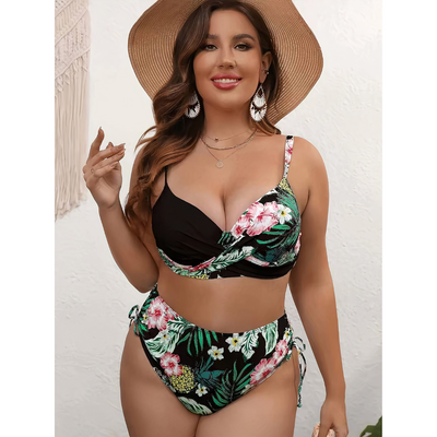 Zweiteiliges Bikini Set Für Damen In Übergrösse | Geblümt