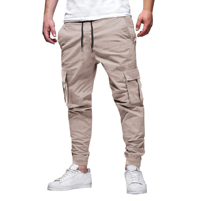 Herren Cargo-Jogger-Hose - Slim Fit - Stretch-Baumwolle - elastischer Bund und Knöchelbündchen