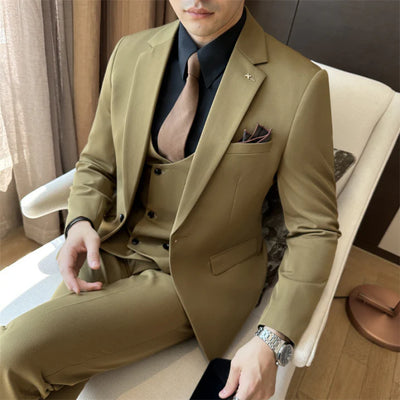 Herren Klassisch 3-teiliges Hochzeitsgast Anzug Set | Elegante