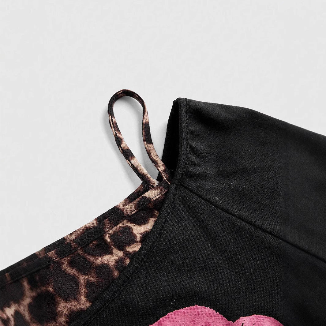 Trendy Damen Off-Shoulder Shirt mit Leopardenprint – Zaria