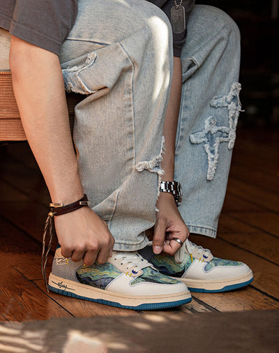 Künstlerische Unisex Sneakers mit Sternennacht-Design & Komfortsohle – Lior