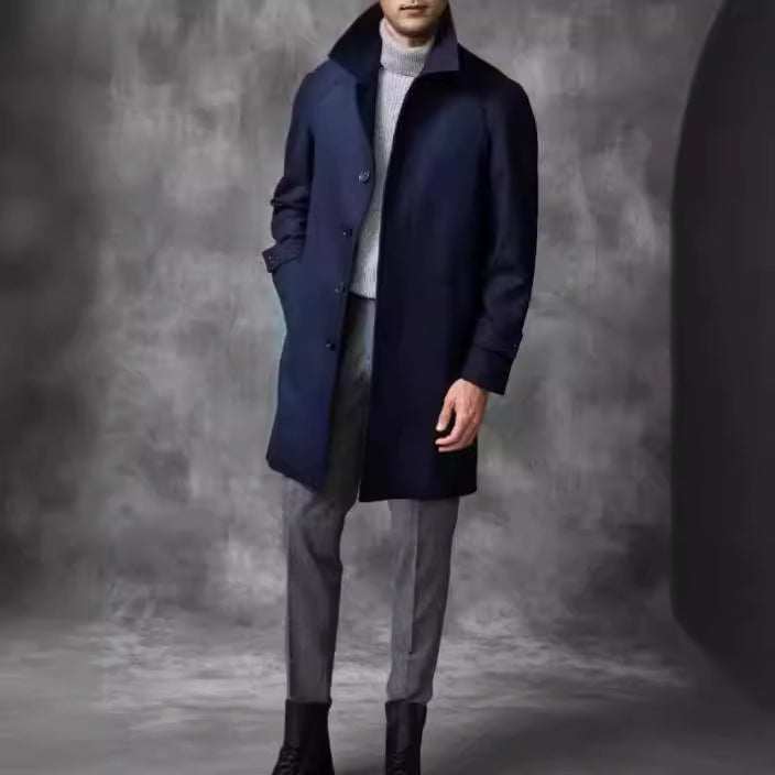 Herren eleganter Doppelreiher-Wollmantel Aliams