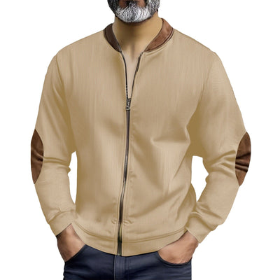 Herren sportliche Bomberjacke mit modernen Lederakzenten Aliams