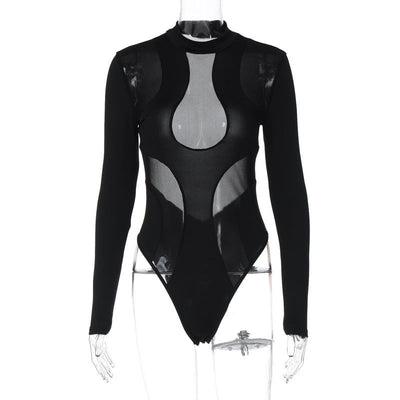 Trendiger Damen Bodysuit mit Cut-Outs & Mesh-Einsätzen – Nayeli