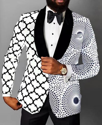 Herren eleganter Smoking mit auffälligem Karomuster Aliams