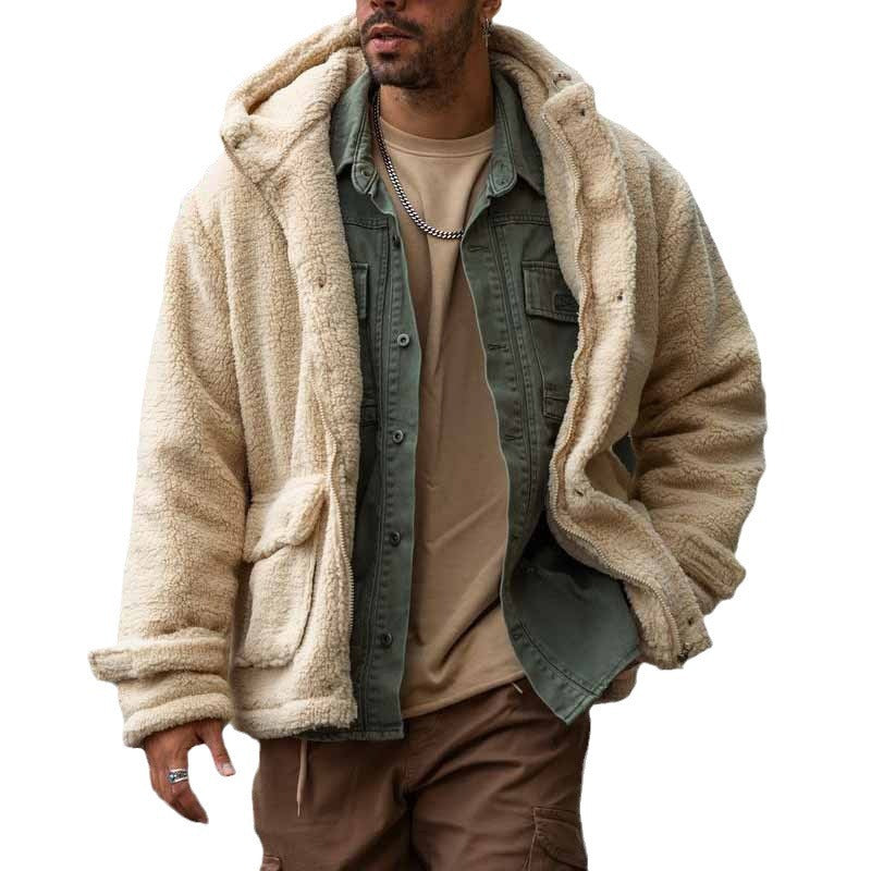 Herren kuschelige Teddyfelljacke Aliams