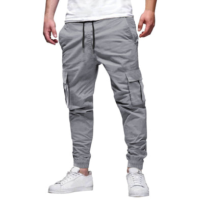 Herren Cargo-Jogger-Hose - Slim Fit - Stretch-Baumwolle - elastischer Bund und Knöchelbündchen