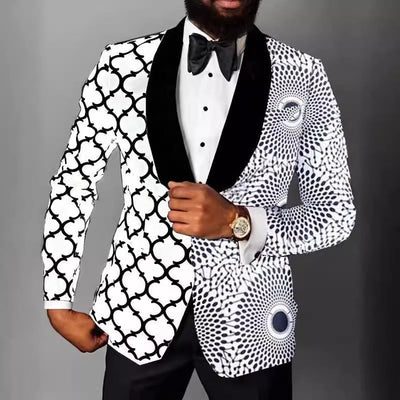 Herren eleganter Smoking mit auffälligem Karomuster Aliams