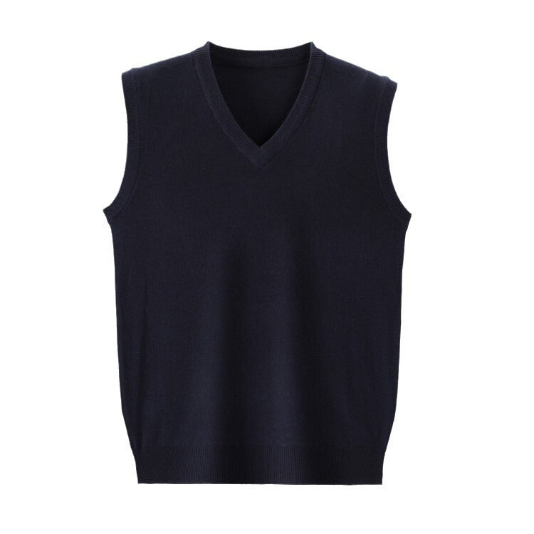 Herren V-Pullover aus feiner Baumwollmischung mit eleganter Struktur Aliams