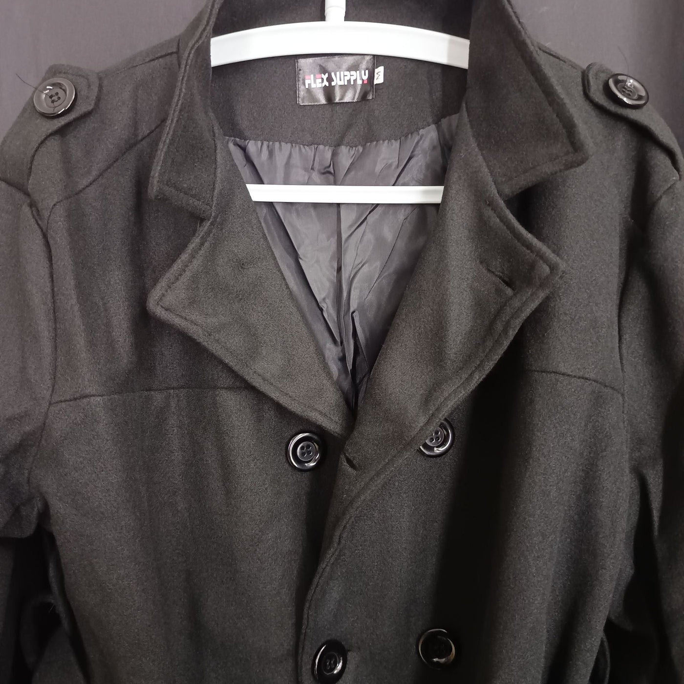 Herren eleganter Melton-Mantel mit stilvollem Gürtel Aliams