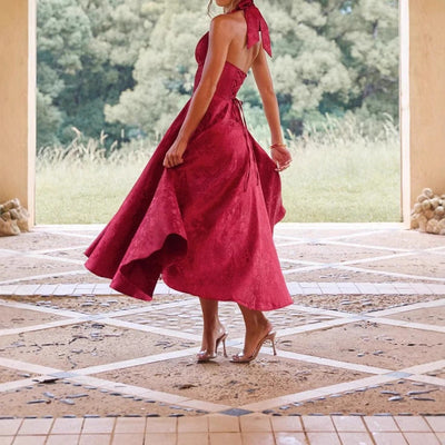 Stilvolles Damen A-Linien Cocktailkleid mit tiefem V-Ausschnitt – Liora