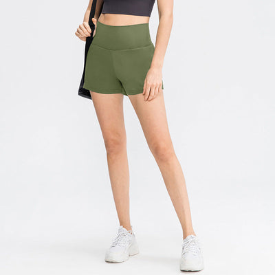 Phoebe |  2-in-1 Yoga-Shorts mit hoher Taille und Seitentaschen