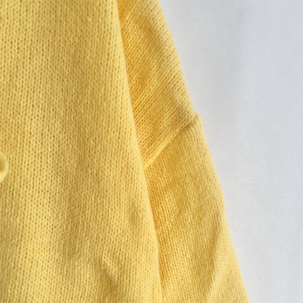 Einfarbiger Rundhals-Lace-Up-Cardigan