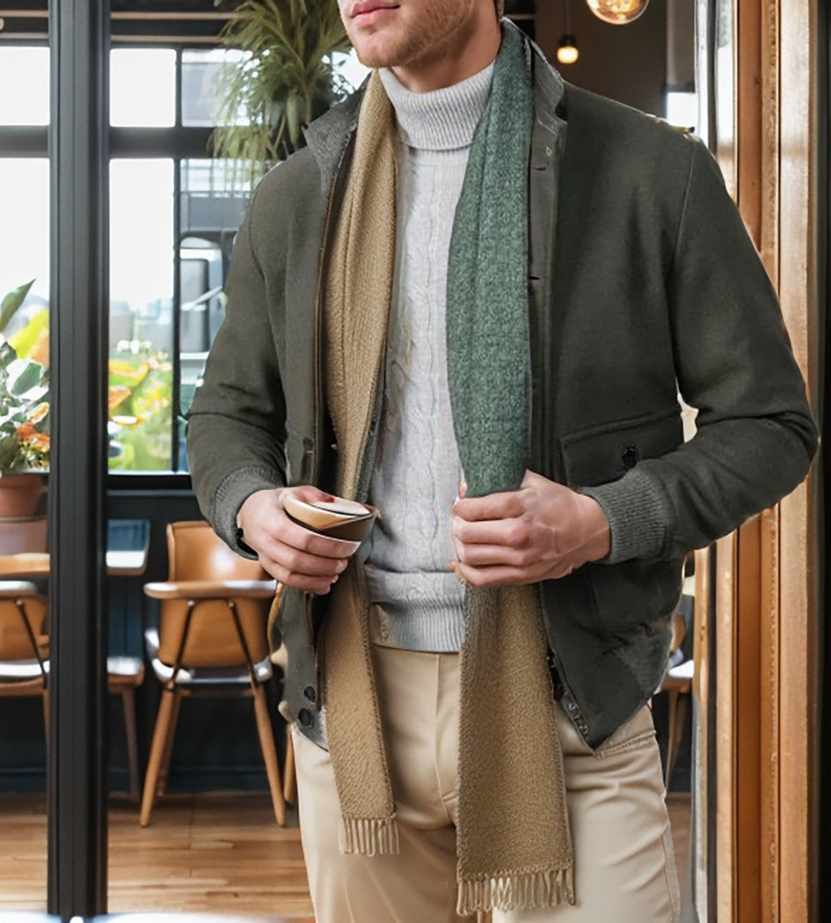 Herren elegante Utilityjacke mit praktischen Taschen und modischem Schnitt Aliams