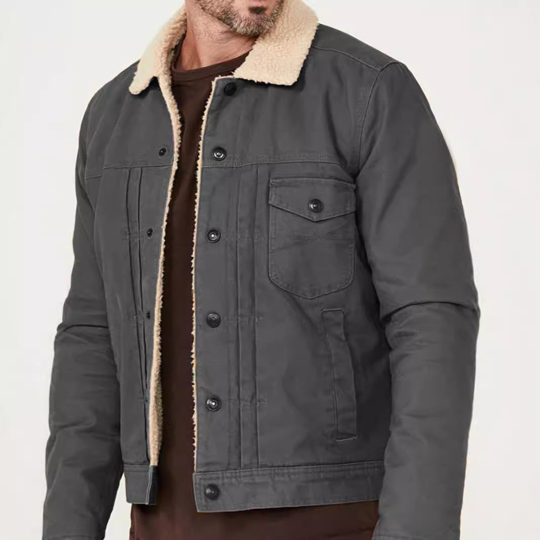 Herren Fleece gefütterte Bikerjacke Aliams