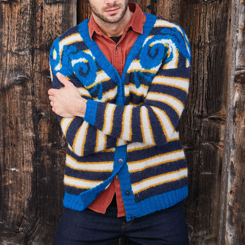 Herren gemusterter Strickpullover mit kreativem Design Aliams