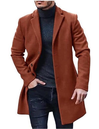 Herren eleganter Langmantel mit modernem Schnitt und hochwertigem Innenfutter Aliams