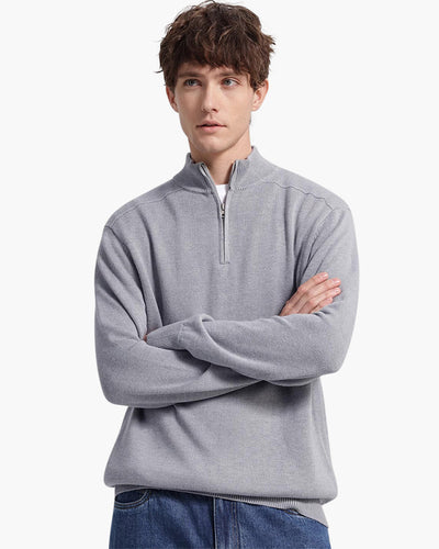 Weston | Half Zip Stehkragen Herrenpullover aus Merinowolle