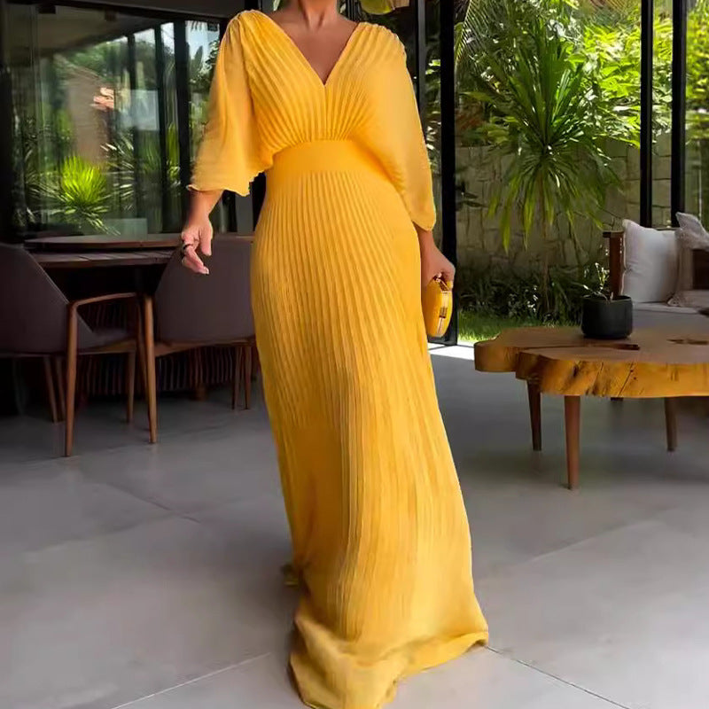 Gizela - Luftiges geripptes Maxikleid für Frauen