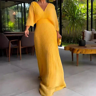 Gizela - Luftiges geripptes Maxikleid für Frauen