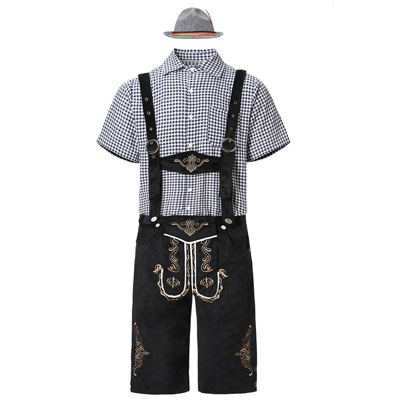 Oktoberfest Trachten Set Herren – Komplettes Outfit mit Lederhosen, Hemd und Hut