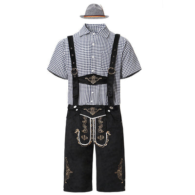 Oktoberfest Trachten Set Herren – Komplettes Outfit mit Lederhosen, Hemd und Hut