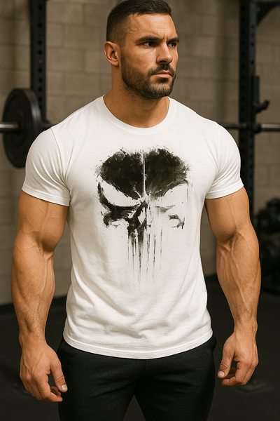 Cooles Herren T-Shirt mit Totenkopf Motiv