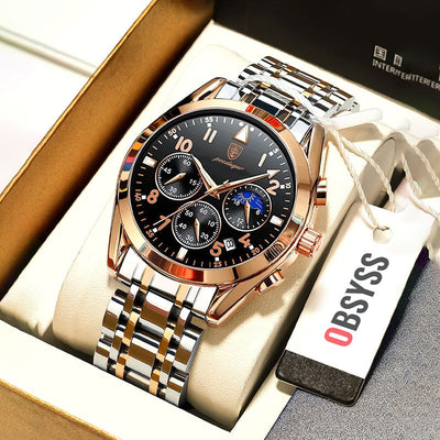 Elegante Herren Edelstahl-Armbanduhr