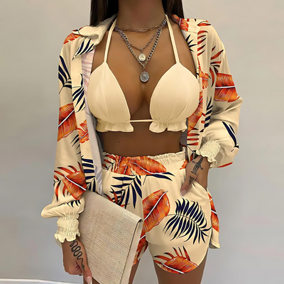 Stylisches 3-teiliges Sommeroutfit für Strand und Pool - TropenGlow