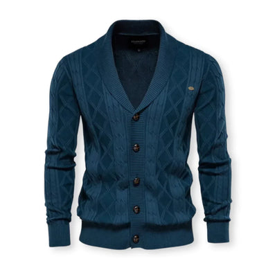 Herren Strickjacke mit Schalkragen - Klassisch Elegant