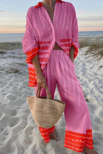 Olive - Stylisches Set mit Abgefahrenen Mustern Damen