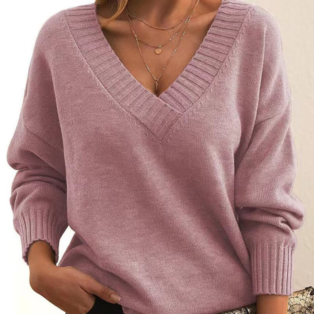 Joelle | Lässiger Pullover mit V-Ausschnitt